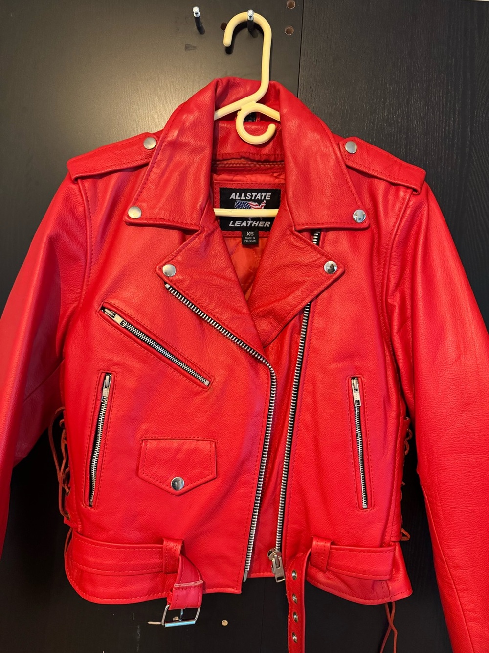 Red All State Leather jacket